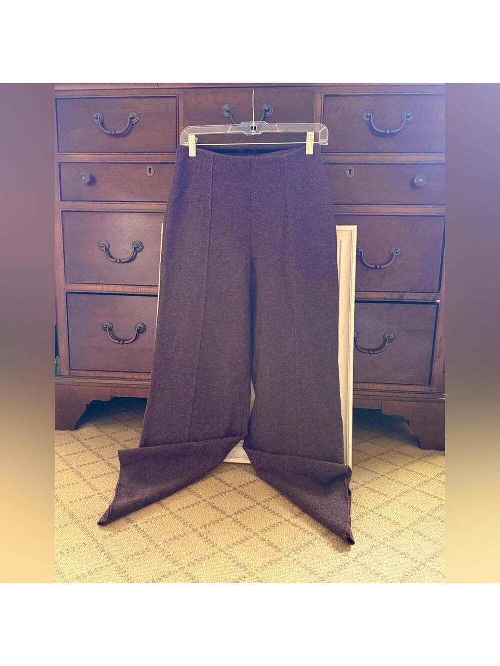 Zara soft straight high waist knit pants Soft Burgundy NWOT S